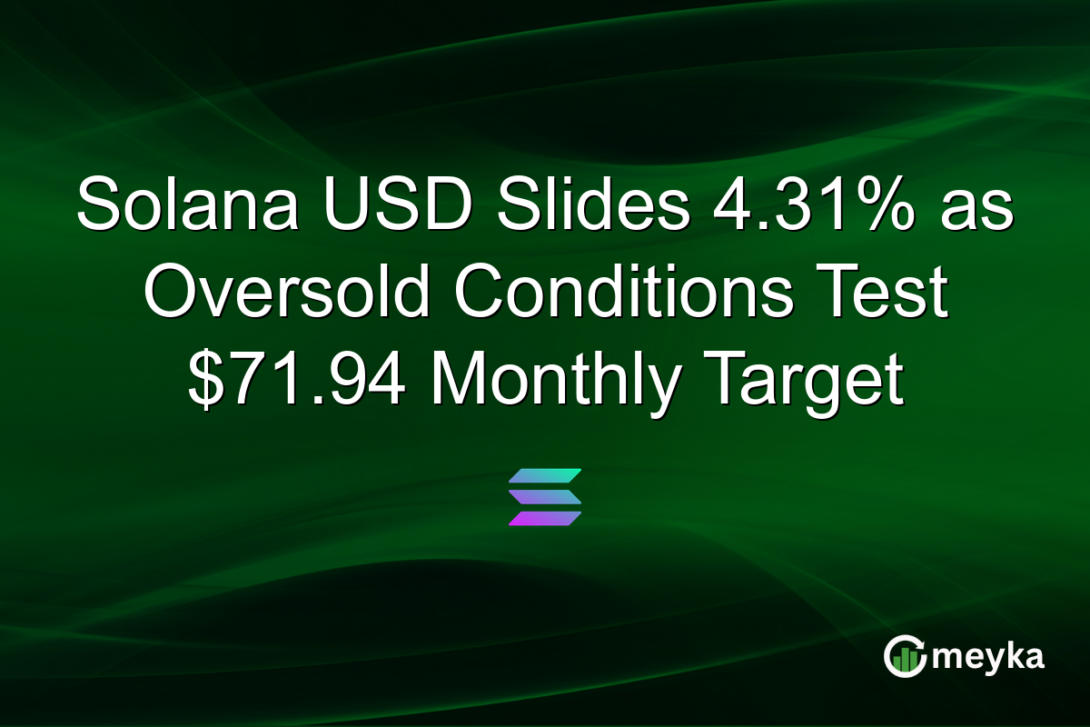 Solana USD Slides 4.31% as Oversold Conditions Test $71.94 Monthly Target
