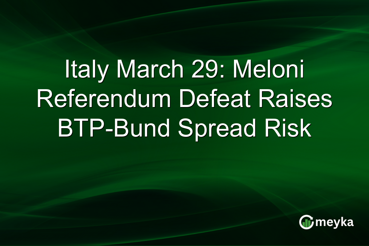 Italy March 29: Meloni Referendum Defeat Raises BTP-Bund Spread Risk