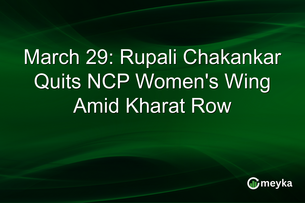 March 29: Rupali Chakankar Quits NCP Women’s Wing Amid Kharat Row