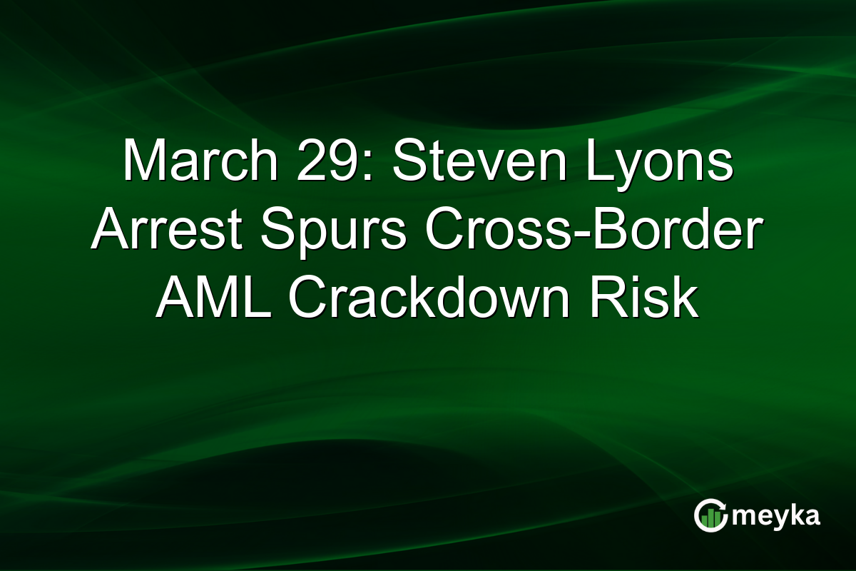 March 29: Steven Lyons Arrest Spurs Cross-Border AML Crackdown Risk