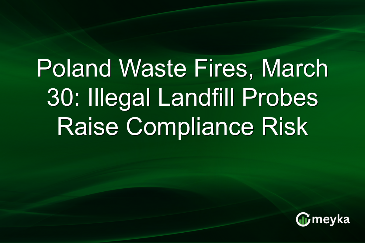 Poland Waste Fires, March 30: Illegal Landfill Probes Raise Compliance Risk