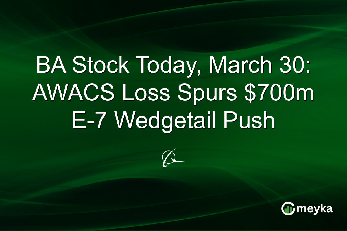 BA Stock Today, March 30: AWACS Loss Spurs $700m E-7 Wedgetail Push