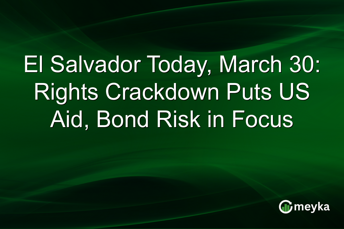 El Salvador Today, March 30: Rights Crackdown Puts US Aid, Bond Risk in Focus