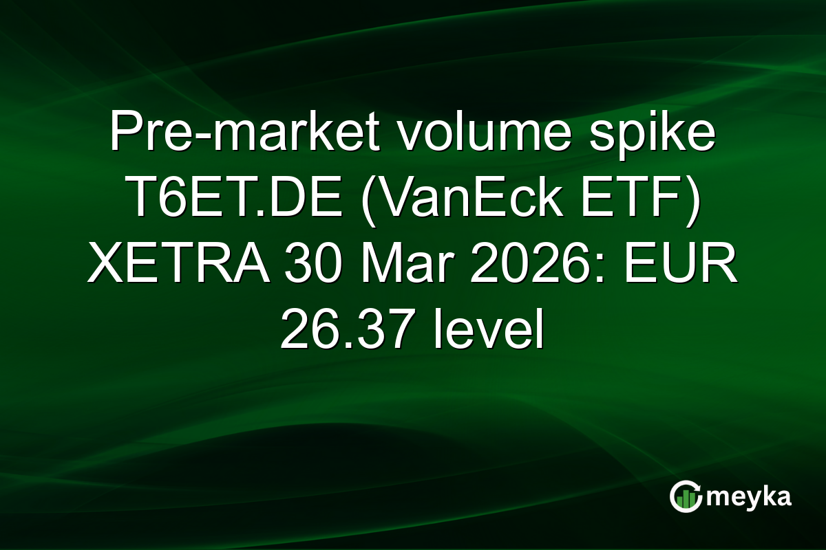 Pre-market volume spike T6ET.DE (VanEck ETF) XETRA 30 Mar 2026: EUR 26.37 level