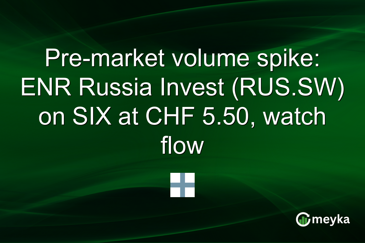 Pre-market volume spike: ENR Russia Invest (RUS.SW) on SIX at CHF 5.50, watch flow