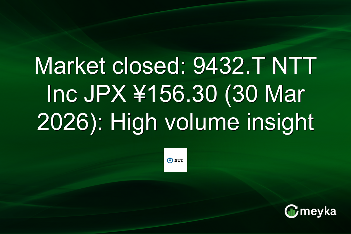 Market closed: 9432.T NTT Inc JPX ¥156.30 (30 Mar 2026): High volume insight