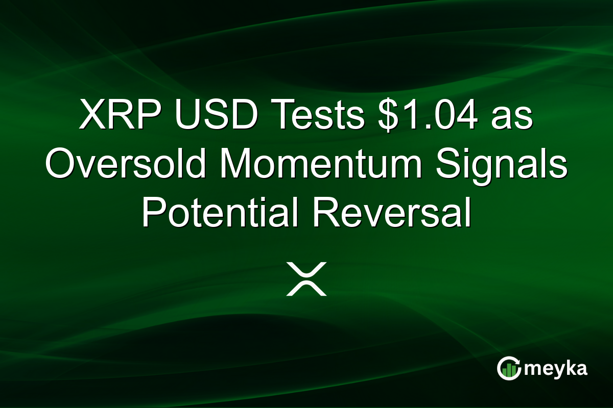 XRP USD Tests $1.04 as Oversold Momentum Signals Potential Reversal