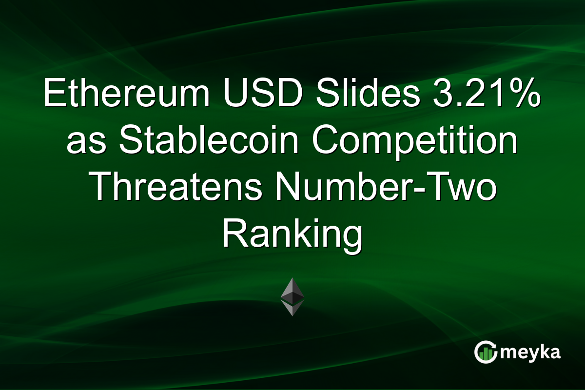 Ethereum USD Slides 3.21% as Stablecoin Competition Threatens Number-Two Ranking