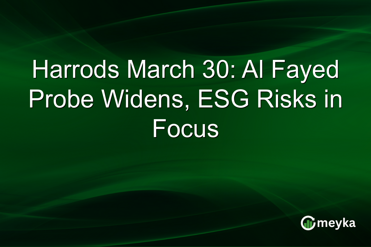 Harrods March 30: Al Fayed Probe Widens, ESG Risks in Focus