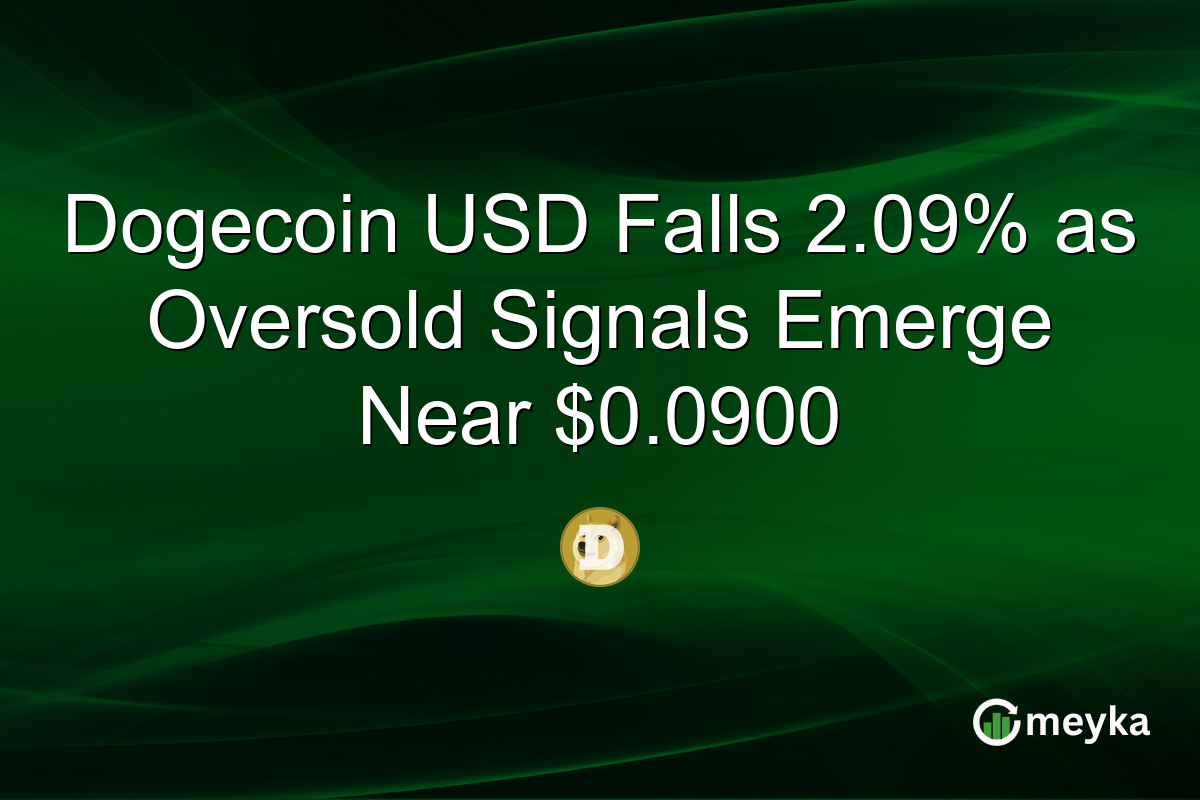 Dogecoin USD Falls 2.09% as Oversold Signals Emerge Near $0.0900