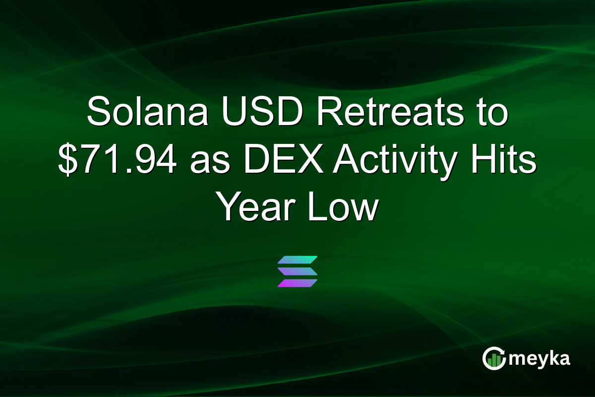 Solana USD Retreats to $71.94 as DEX Activity Hits Year Low