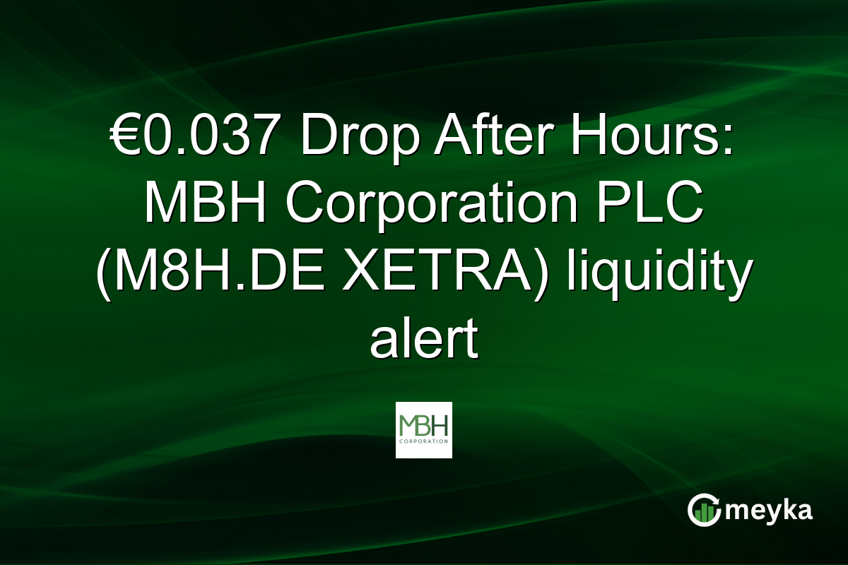 €0.037 Drop After Hours: MBH Corporation PLC (M8H.DE XETRA) liquidity alert