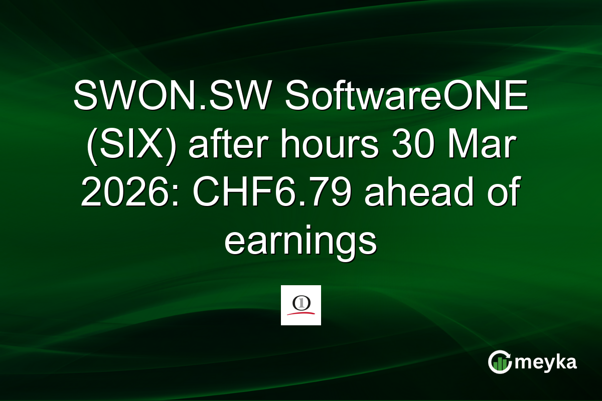 SWON.SW SoftwareONE (SIX) after hours 30 Mar 2026: CHF6.79 ahead of earnings