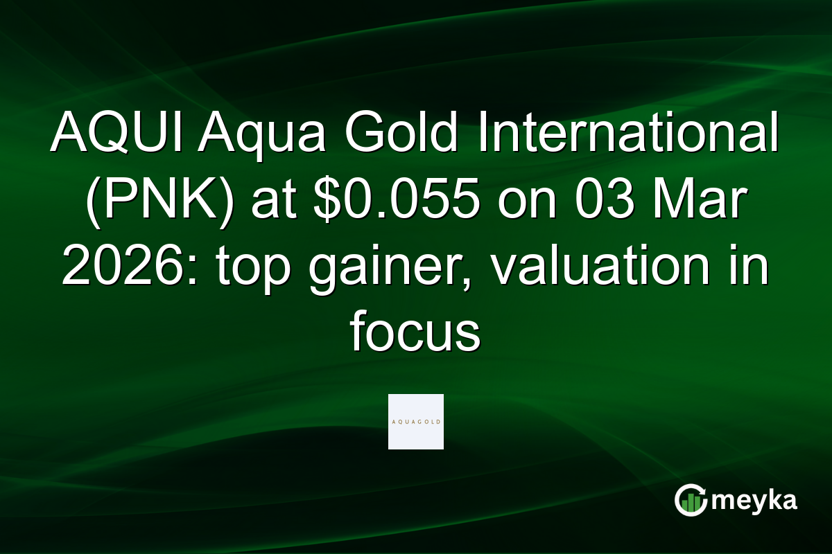 AQUI Aqua Gold International (PNK) at $0.055 on 03 Mar 2026: top gainer, valuation in focus
