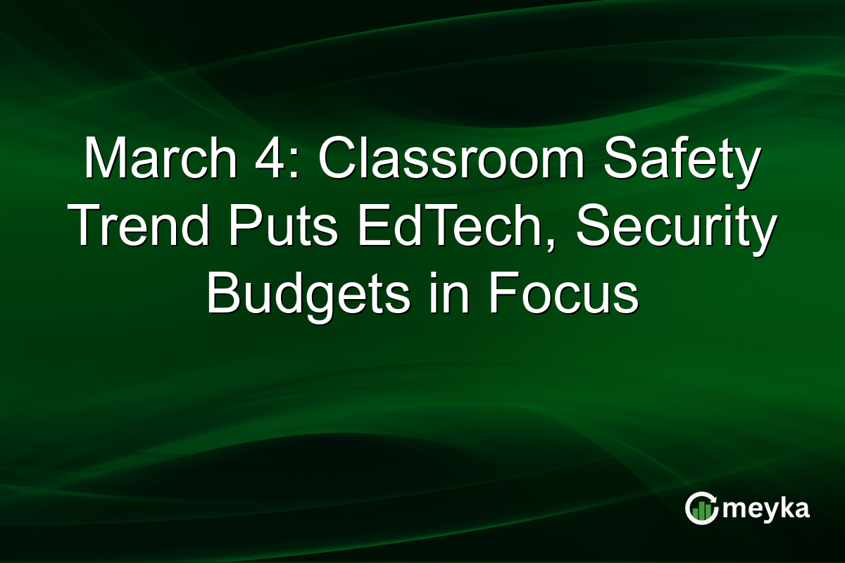 March 4: Classroom Safety Trend Puts EdTech, Security Budgets in Focus