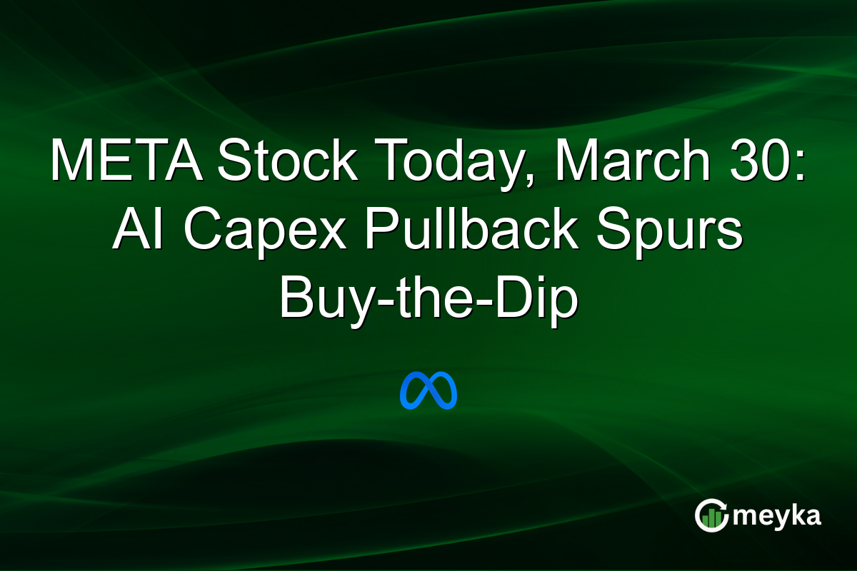 META Stock Today, March 30: AI Capex Pullback Spurs Buy-the-Dip