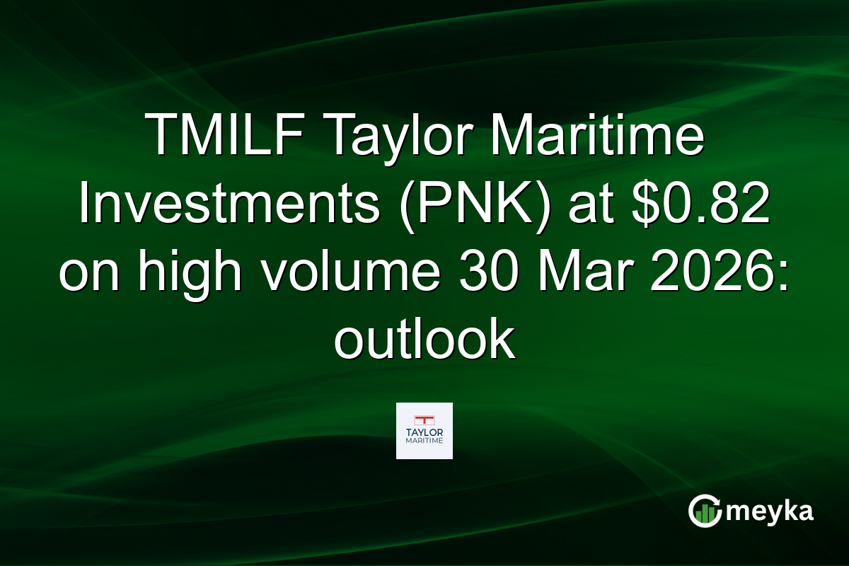 TMILF Taylor Maritime Investments (PNK) at $0.82 on high volume 30 Mar 2026: outlook