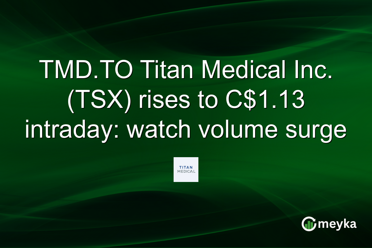 TMD.TO Titan Medical Inc. (TSX) rises to C$1.13 intraday: watch volume surge