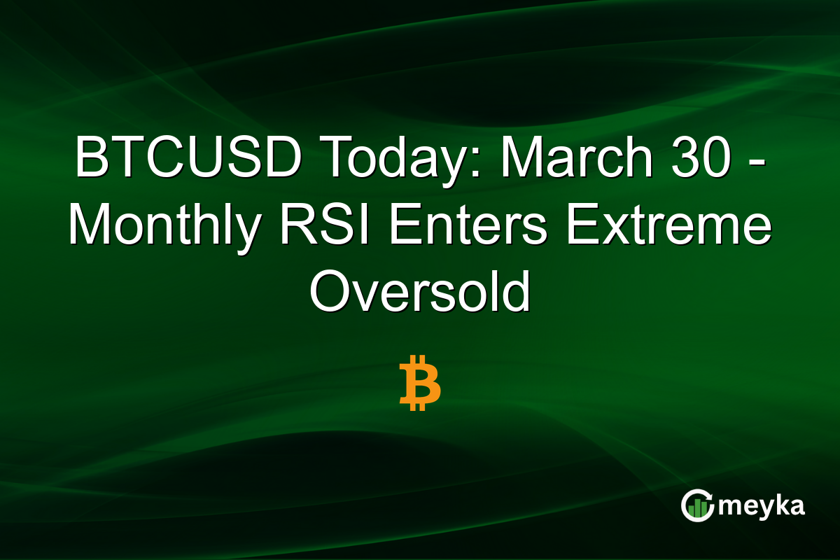 BTCUSD Today: March 30 – Monthly RSI Enters Extreme Oversold