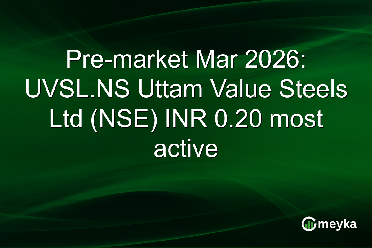 Pre-market Mar 2026: UVSL.NS Uttam Value Steels Ltd (NSE) INR 0.20 most active