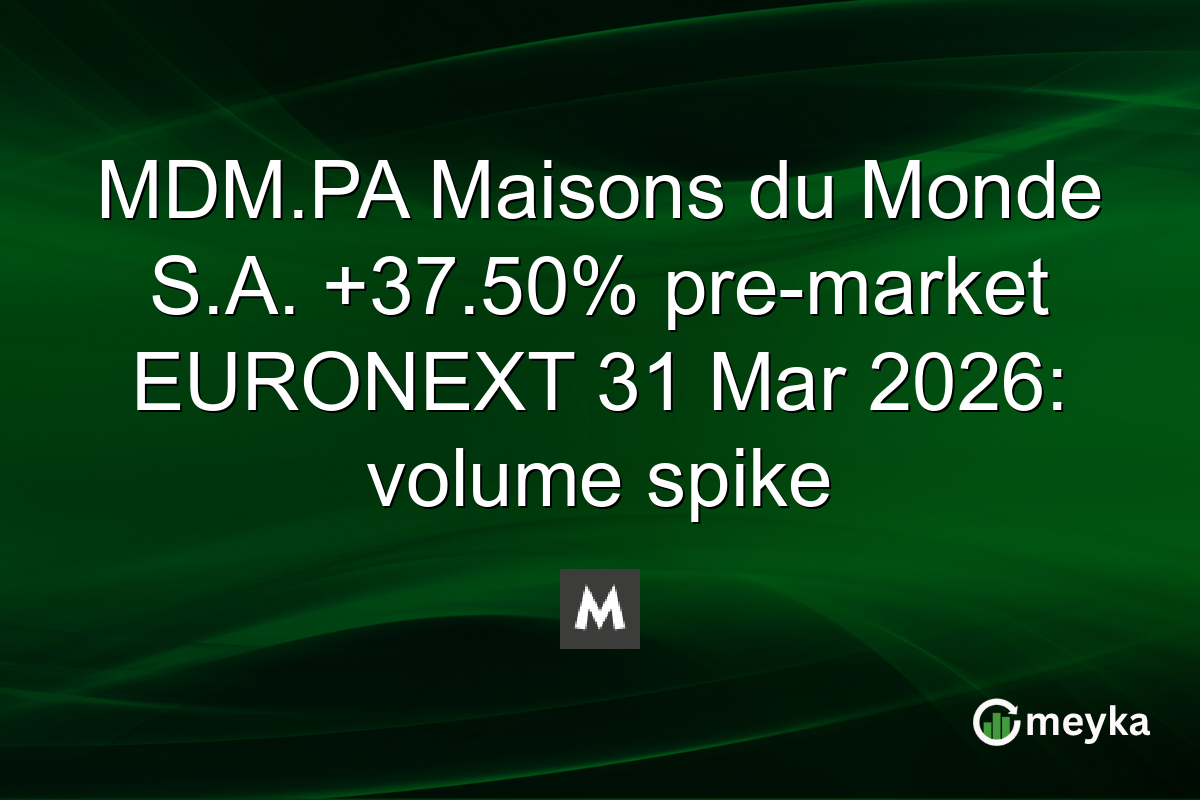 MDM.PA Maisons du Monde S.A. +37.50% pre-market EURONEXT 31 Mar 2026: volume spike