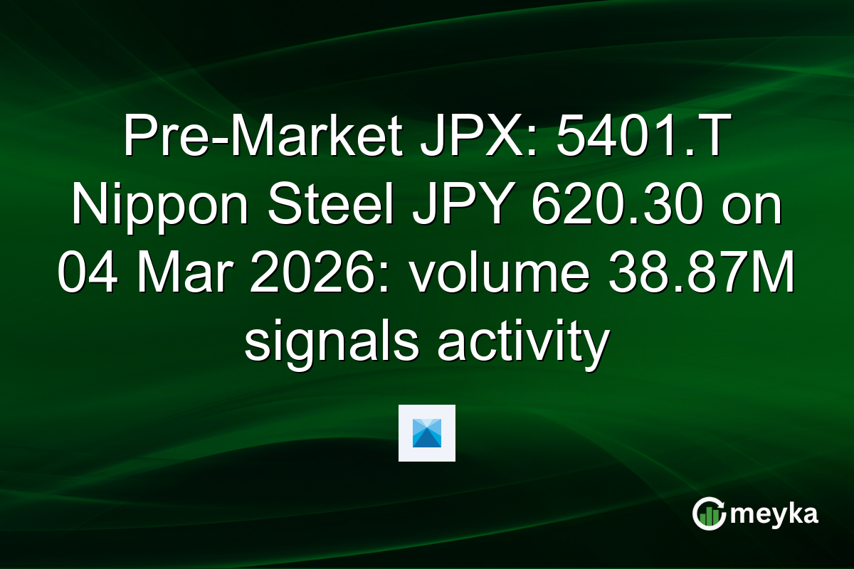 Pre-Market JPX: 5401.T Nippon Steel JPY 620.30 on 04 Mar 2026: volume 38.87M signals activity