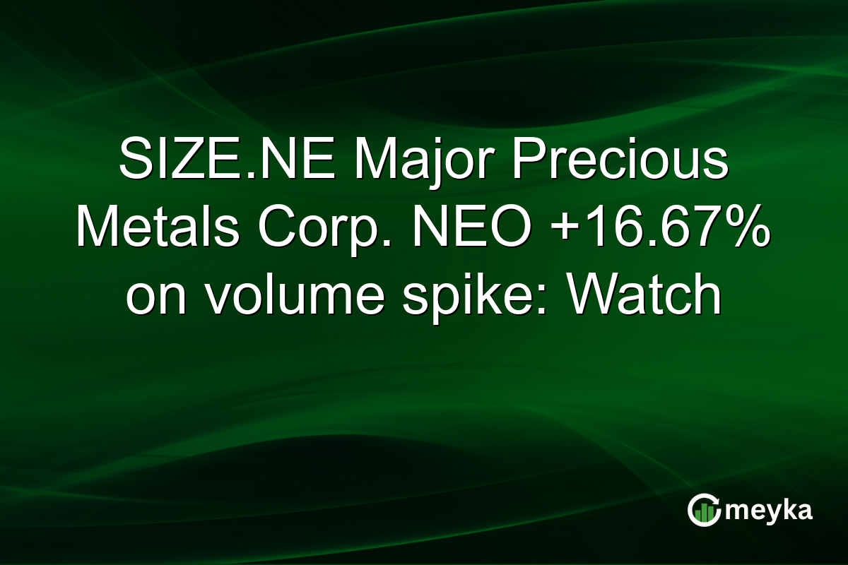 SIZE.NE Major Precious Metals Corp. NEO +16.67% on volume spike: Watch