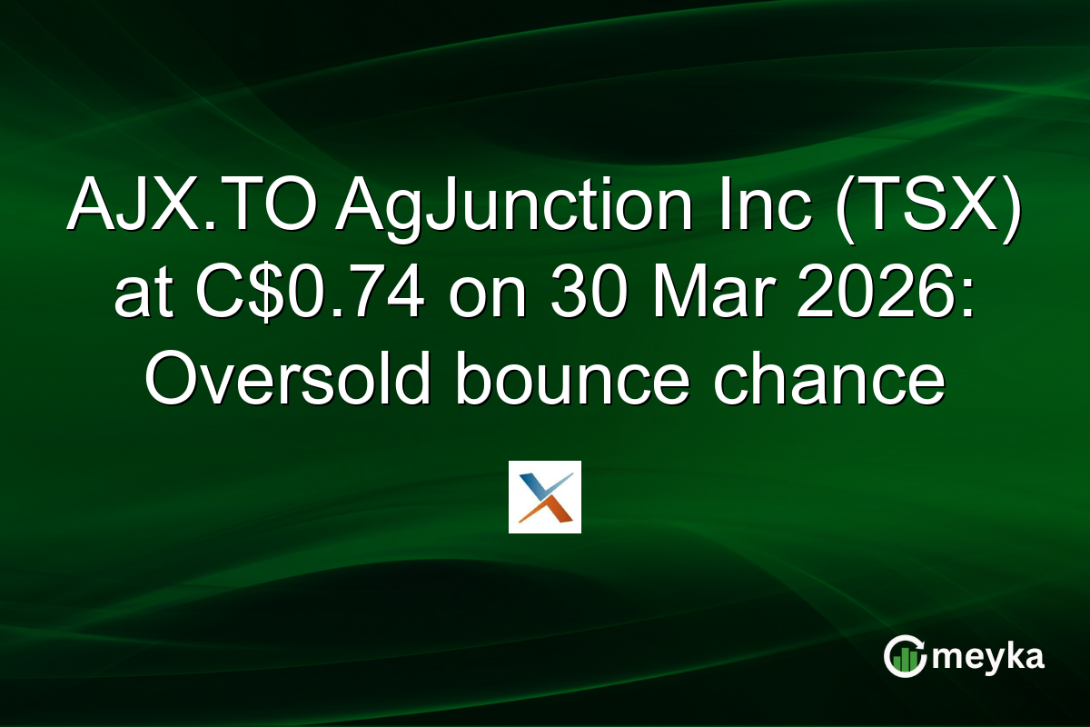 AJX.TO AgJunction Inc (TSX) at C$0.74 on 30 Mar 2026: Oversold bounce chance