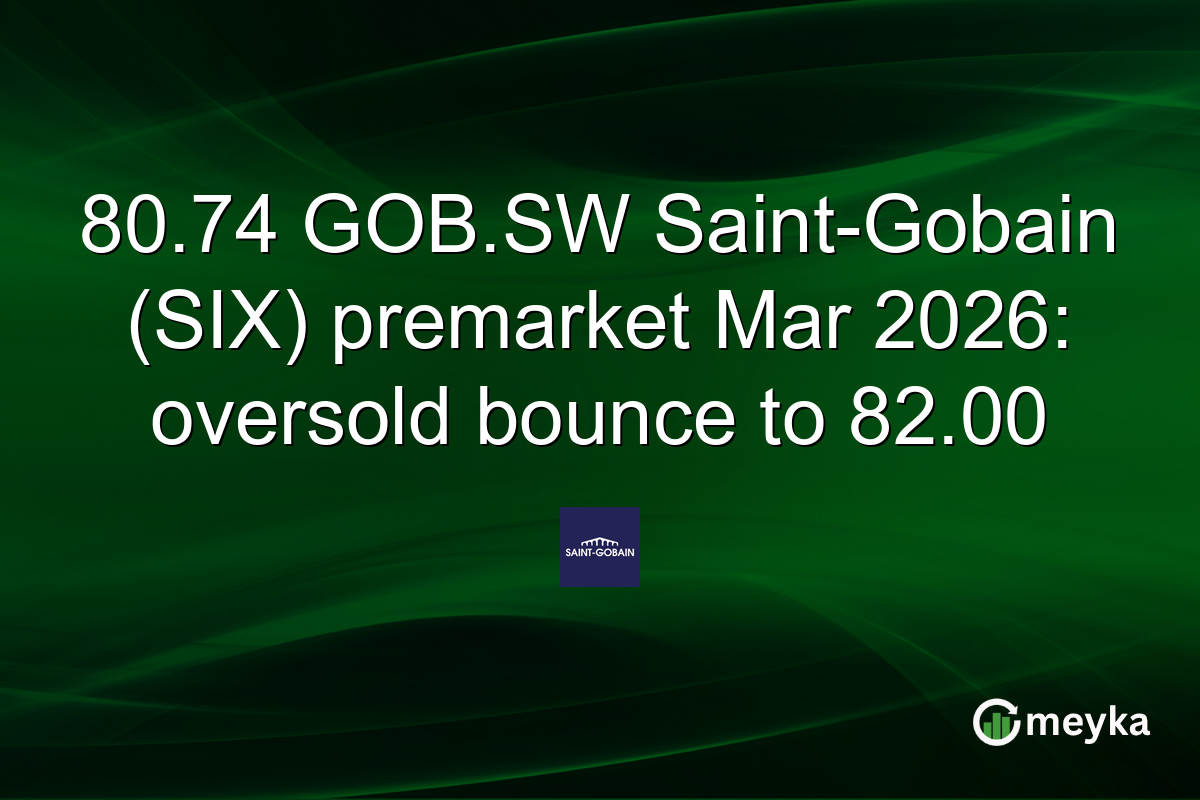 80.74 GOB.SW Saint-Gobain (SIX) premarket Mar 2026: oversold bounce to 82.00