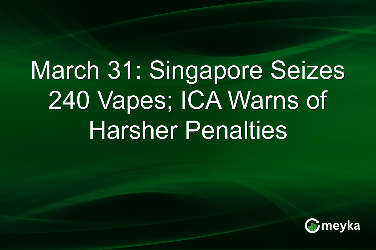 March 31: Singapore Seizes 240 Vapes; ICA Warns of Harsher Penalties