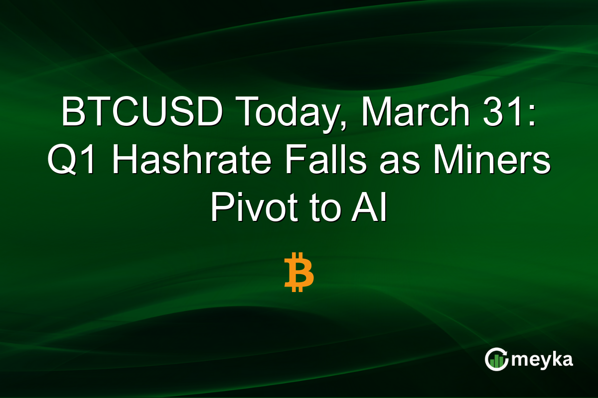 BTCUSD Today, March 31: Q1 Hashrate Falls as Miners Pivot to AI