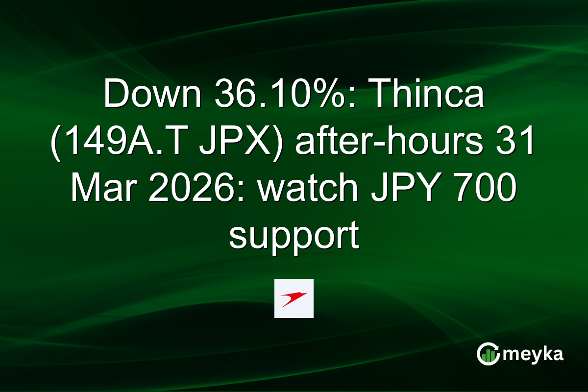 Down 36.10%: Thinca (149A.T JPX) after-hours 31 Mar 2026: watch JPY 700 support