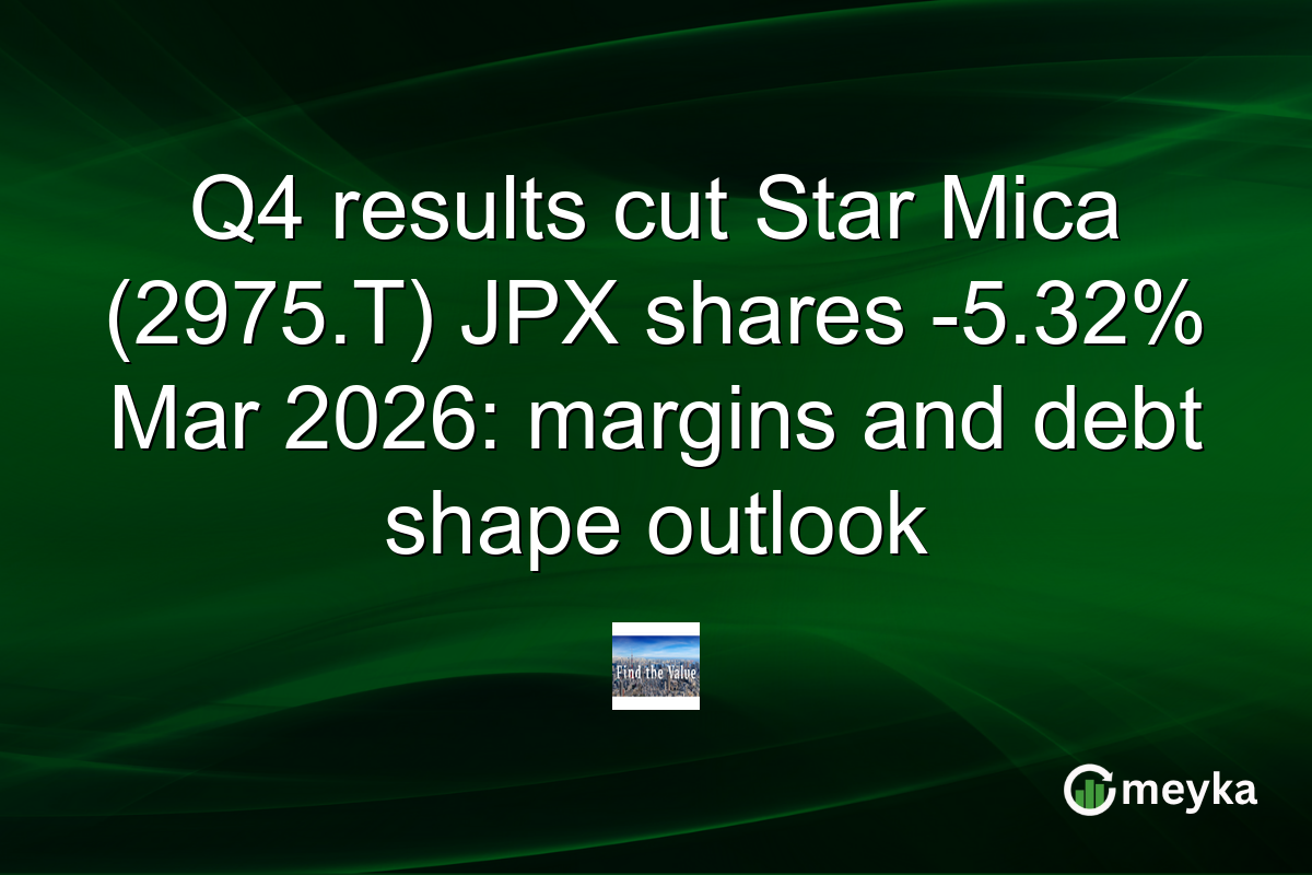 Q4 results cut Star Mica (2975.T) JPX shares -5.32% Mar 2026: margins and debt shape outlook