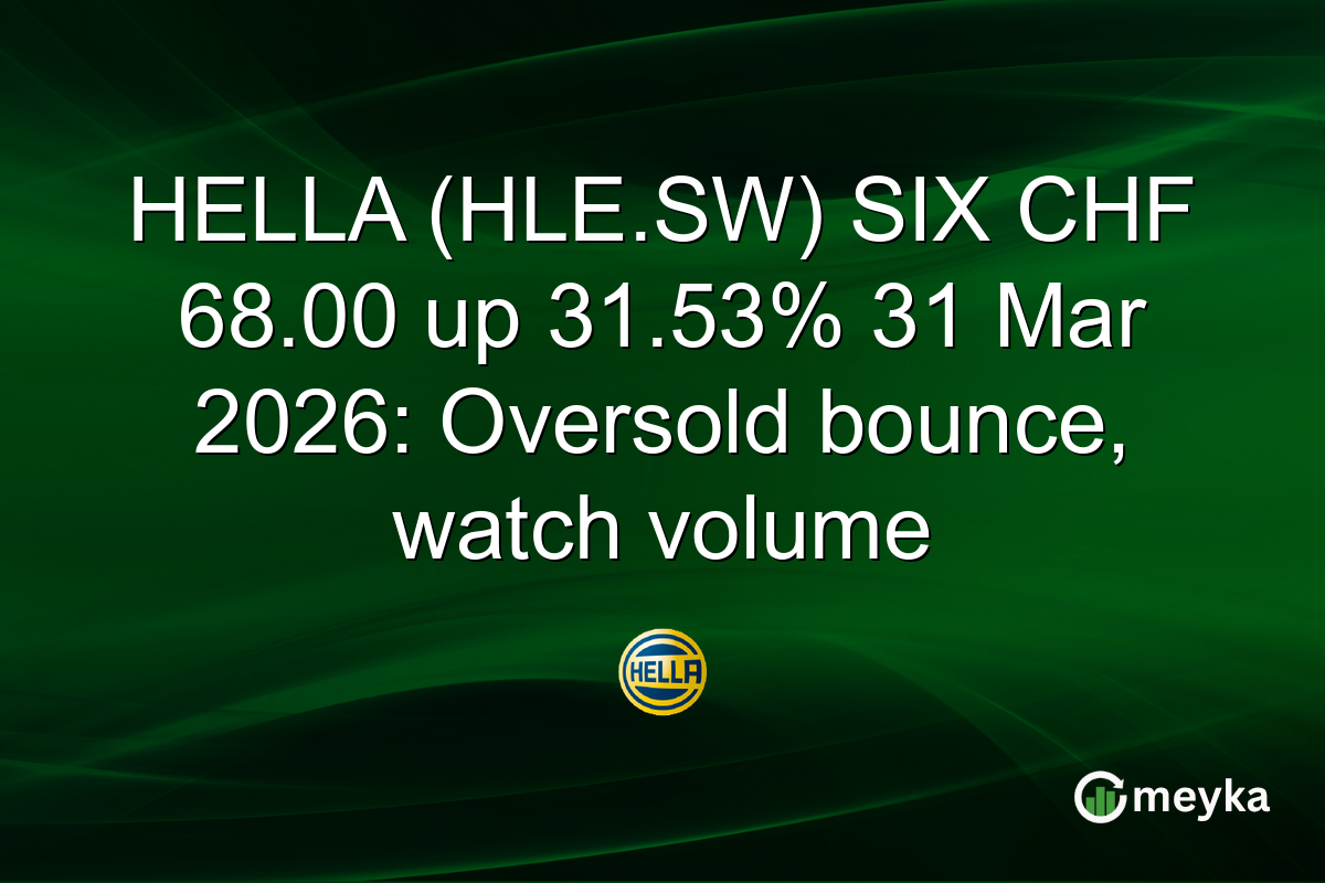 HELLA (HLE.SW) SIX CHF 68.00 up 31.53% 31 Mar 2026: Oversold bounce, watch volume