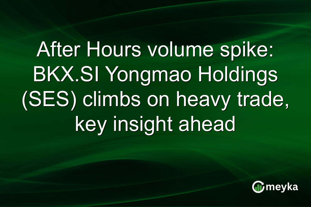 After Hours volume spike: BKX.SI Yongmao Holdings (SES) climbs on heavy trade, key insight ahead