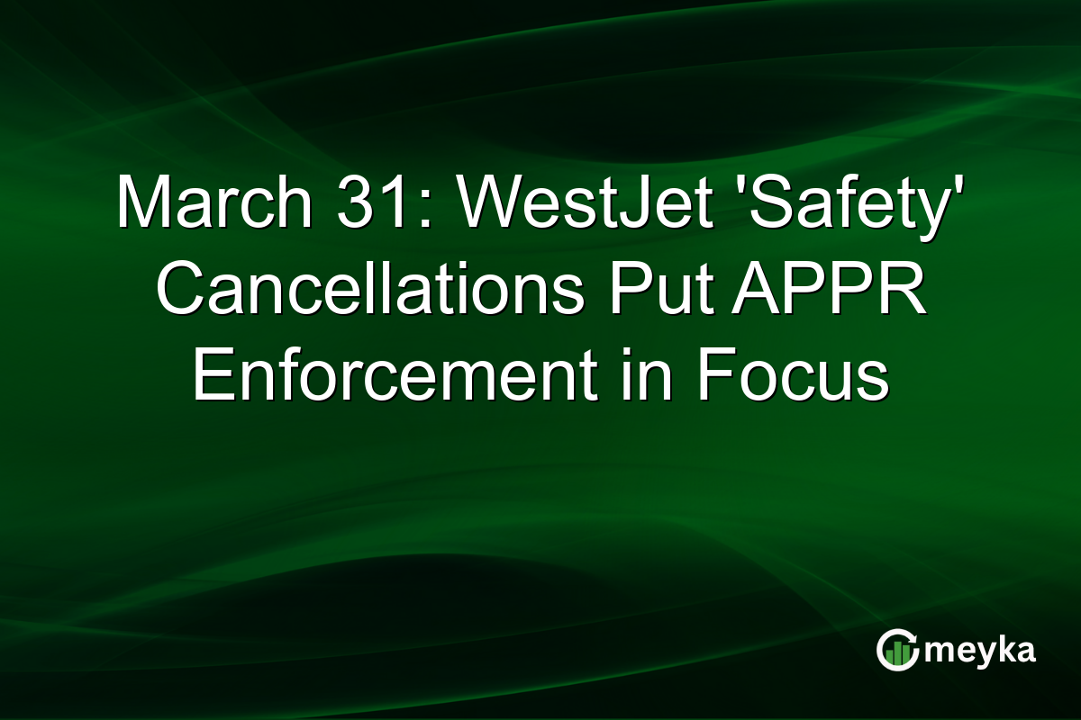 March 31: WestJet ‘Safety’ Cancellations Put APPR Enforcement in Focus