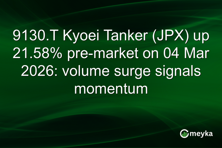 9130.T Kyoei Tanker (JPX) up 21.58% pre-market on 04 Mar 2026: volume surge signals momentum