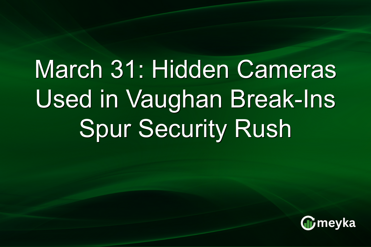 March 31: Hidden Cameras Used in Vaughan Break-Ins Spur Security Rush