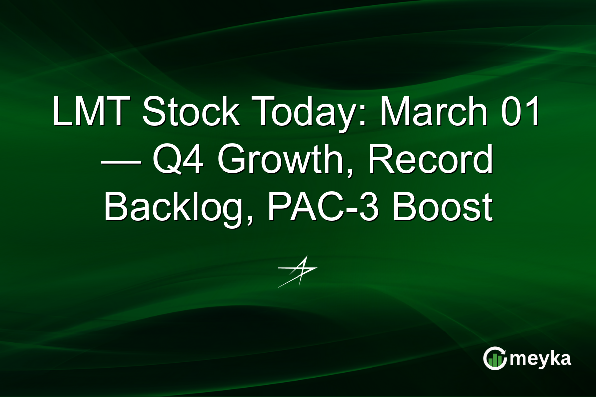 LMT Stock Today: March 01 โ Q4 Growth, Record Backlog, PAC-3 Boost