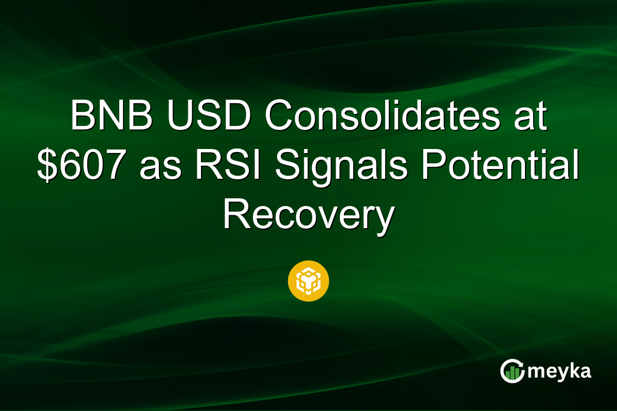 BNB USD Consolidates at $607 as RSI Signals Potential Recovery