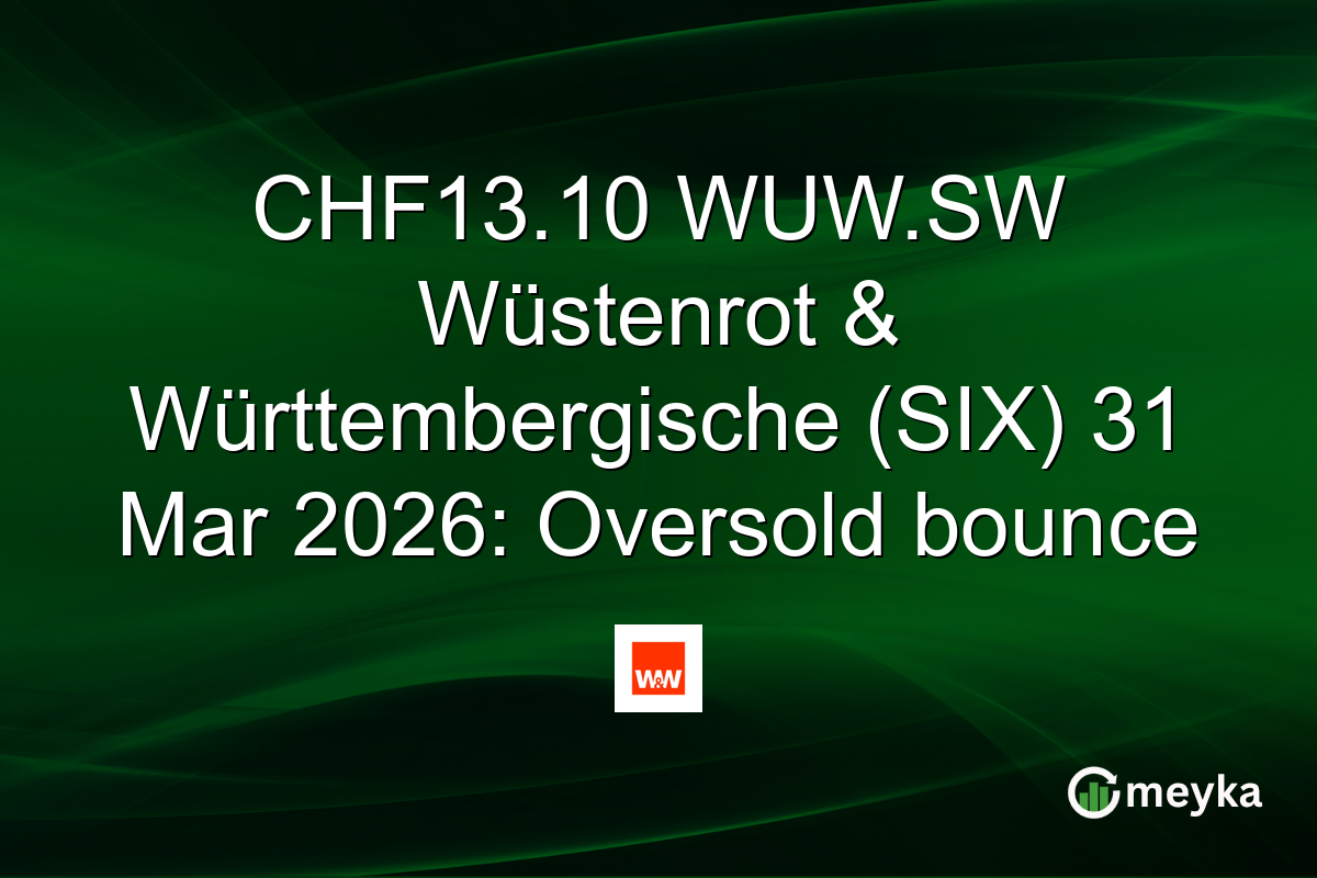 CHF13.10 WUW.SW Wüstenrot & Württembergische (SIX) 31 Mar 2026: Oversold bounce