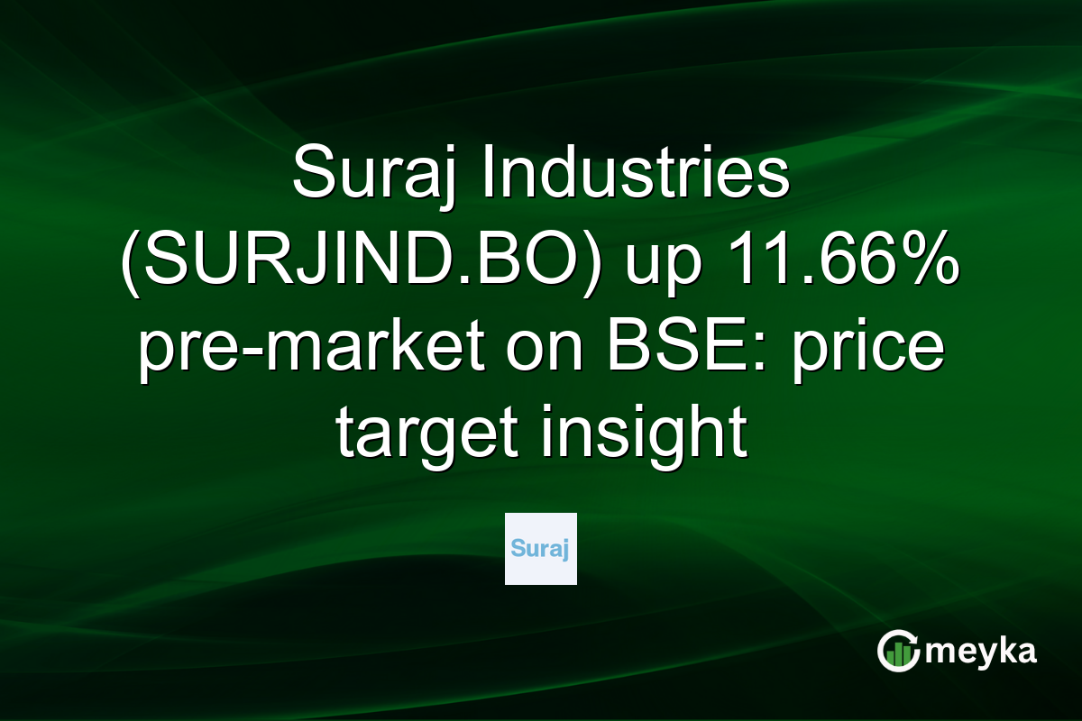 Suraj Industries (SURJIND.BO) up 11.66% pre-market on BSE: price target insight