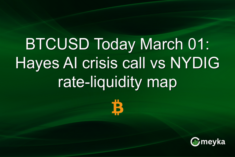 BTCUSD Today March 01: Hayes AI crisis call vs NYDIG rate-liquidity map