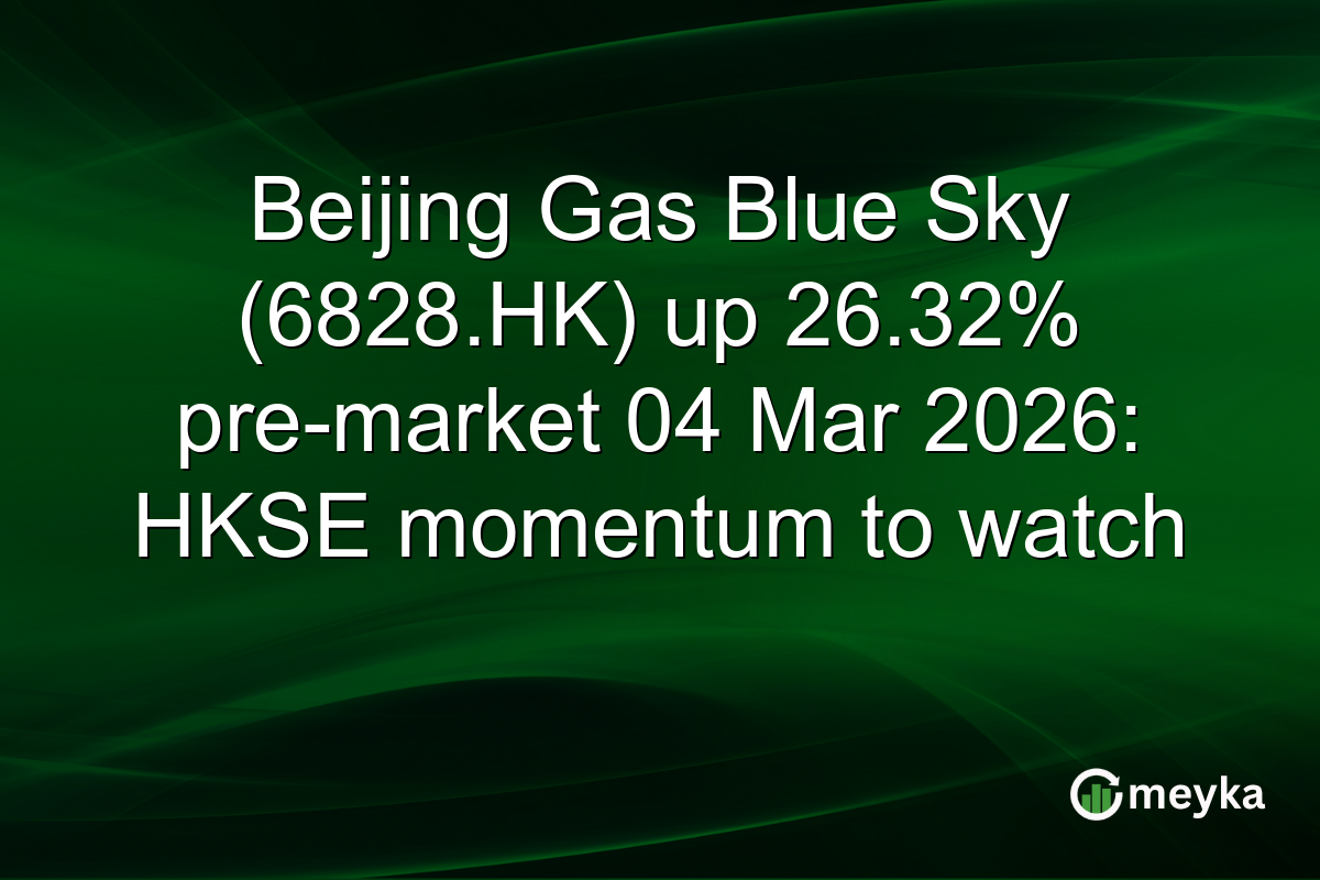 Beijing Gas Blue Sky (6828.HK) up 26.32% pre-market 04 Mar 2026: HKSE momentum to watch
