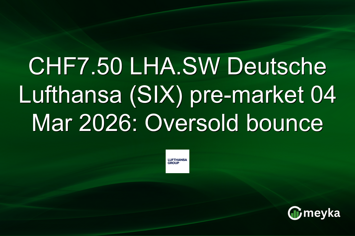 CHF7.50 LHA.SW Deutsche Lufthansa (SIX) pre-market 04 Mar 2026: Oversold bounce