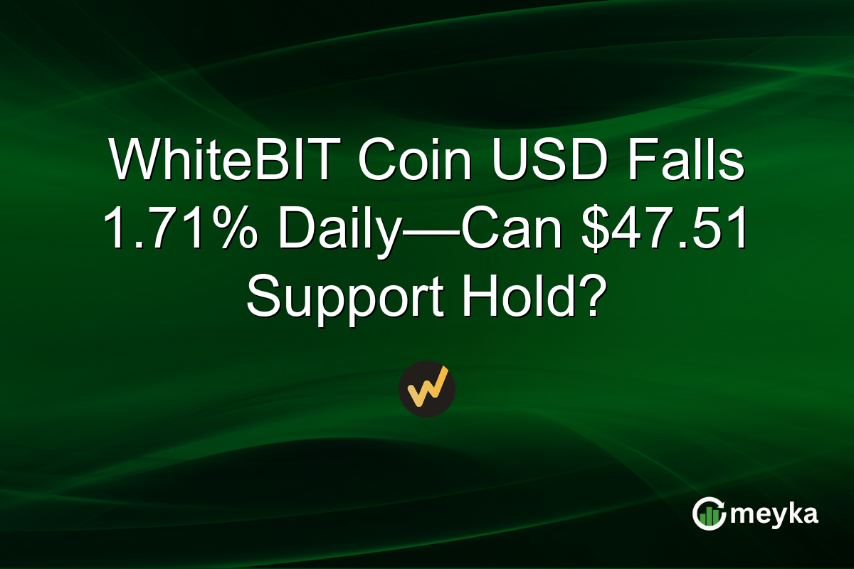 WhiteBIT Coin USD Falls 1.71% Daily—Can $47.51 Support Hold?