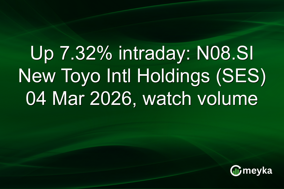 Up 7.32% intraday: N08.SI New Toyo Intl Holdings (SES) 04 Mar 2026, watch volume