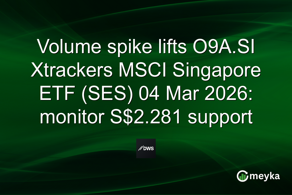 Volume spike lifts O9A.SI Xtrackers MSCI Singapore ETF (SES) 04 Mar 2026: monitor S$2.281 support