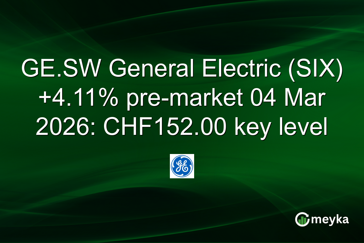 GE.SW General Electric (SIX) +4.11% pre-market 04 Mar 2026: CHF152.00 key level