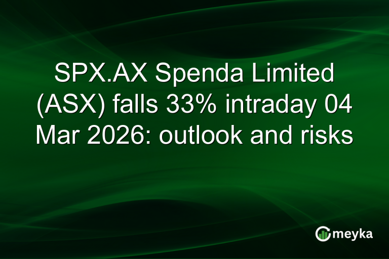 SPX.AX Spenda Limited (ASX) falls 33% intraday 04 Mar 2026: outlook and risks